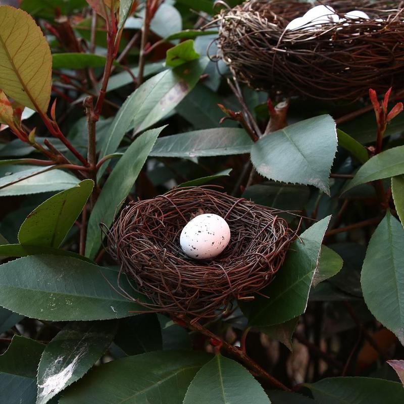 Product Introduction of 1 Set Creative Photography Props Home Decoration Fake Eggs Toad Vine Woven Straw Roost Artificial Birds Nest 16