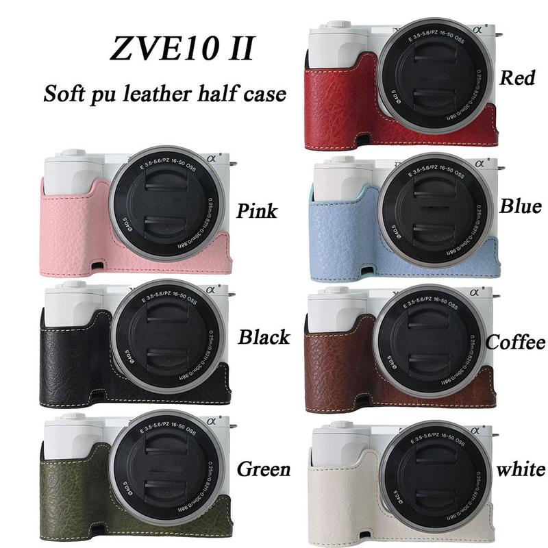 Product Introduction of PU Leather Camera Case For Sony ZVE10 II Half Body Cover With strap For Sony ZVE10 II ZVE10 Mark ii ZV-E10 II 14