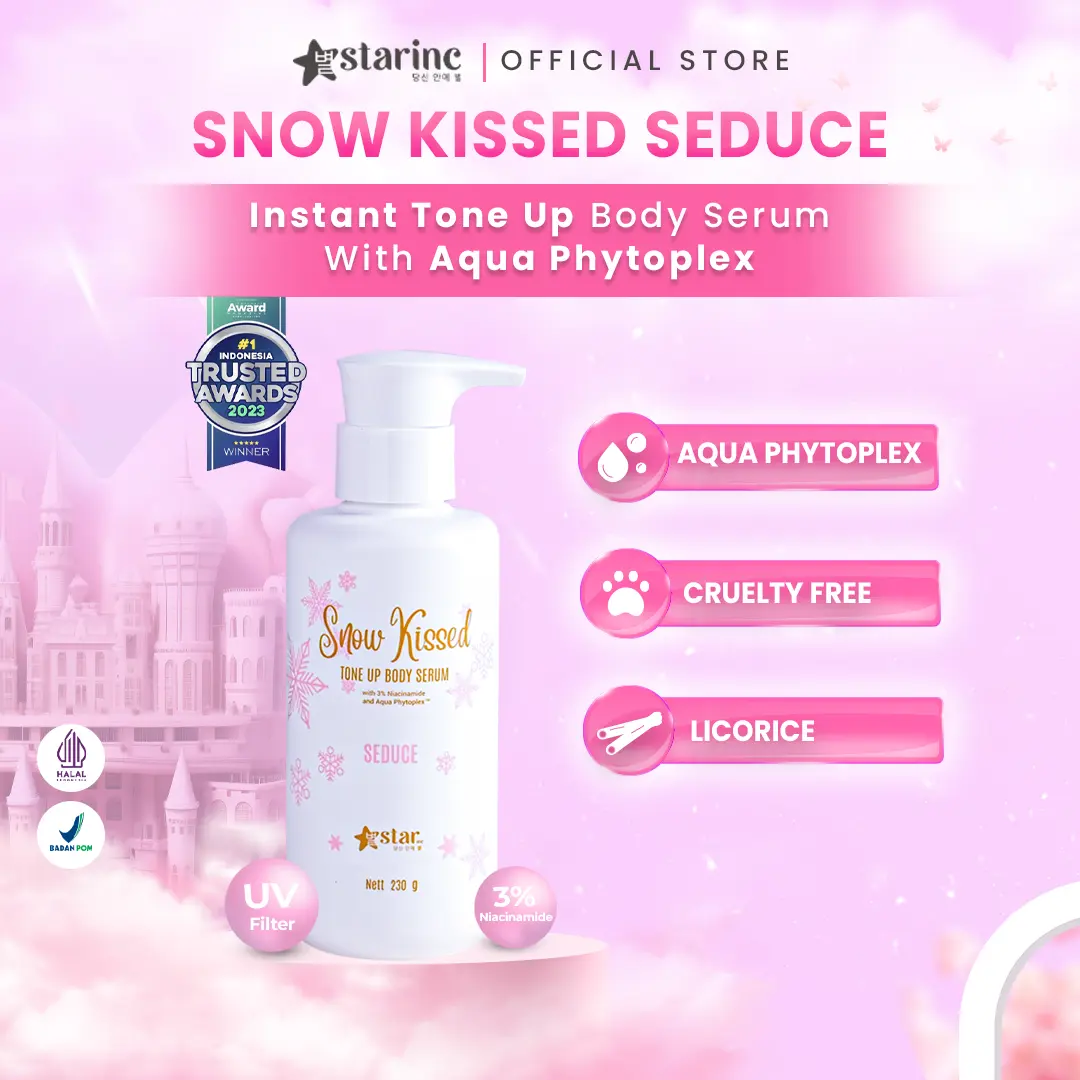 STARINC Snow Kissed Seduce Instant Tone Up Body Serum 230g Mencerahkan Niacinamide