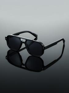 Lentes de sol para hombre con marco de aviador vintage, lentes de sol casuales y modernos para uso diario, accesorios de moda para actividades al aire libre, lentes para mujeres de rostro redondo