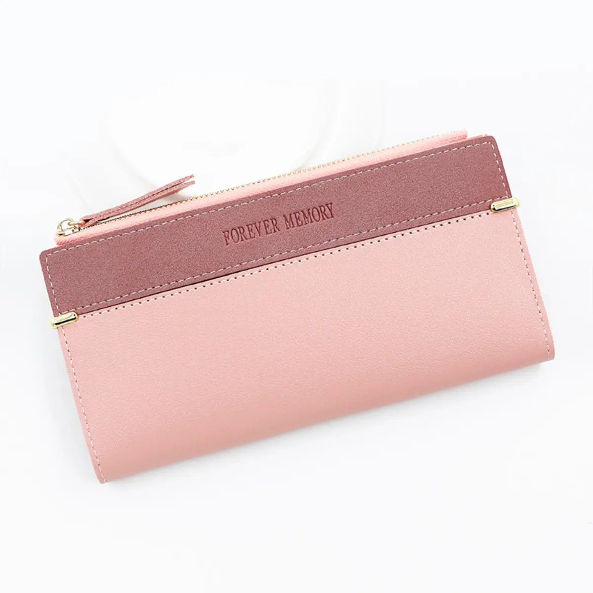 Long Leather Solid Color Fashion Wallet Coin Wallet Card Bag Storage Bag