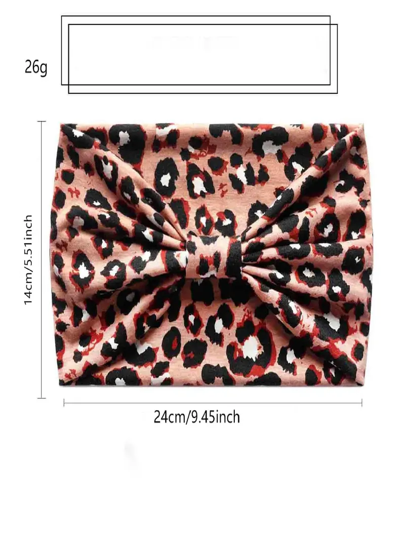 Product Introduction of Boho Style Leopard Pattern Hair Band, Elastic Hair Band for Women & Girls, Fashion Hair Accessories for Gym Workout Running 1
