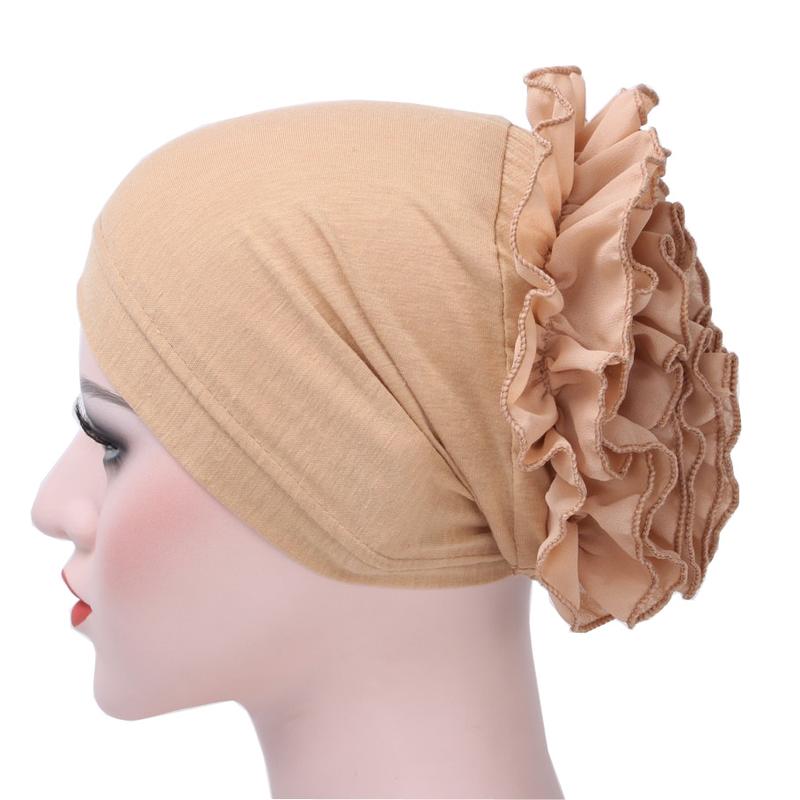 New Pure Color Muslim Cotton Large Plate Flower Toque Sleeve - TikTok ...