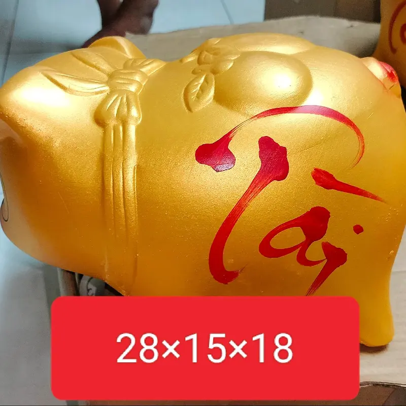 Heo Đất Chữ Tài Lộc  Ống Tiết Kiệm Đựng Tiền Ống Heo 3