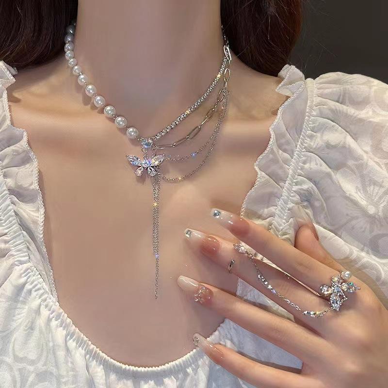 Product Introduction of Vòng Cổ Ngọc Trai, Hàng Mới Về, Vòng Cổ Khâu Tua Rua Bướm Zircon, Thiết Kế Đặc Biệt, Giá Cả Phải Chăng, Sang Trọng Cao Cấp, Dây Chuyền Xương Đòn Thời Trang 4