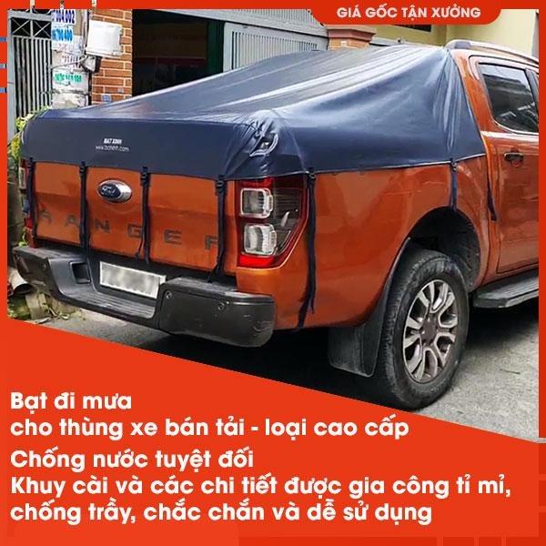 Bạt phủ thùng xe bán tải Ford Ranger, WildTrack, Triton, Hilux, Mazda, D’Max, Colorado, Navara, loại thùng có thanh thể thao