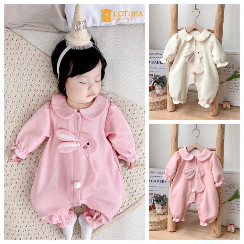 Body Thỏ Xinh Xắn Lót Lông Ấm Áp LOTUKA Cho Bé, Bodysuit Cho Bé Gái, Quần Áo Trẻ Em Size 3-12kg Voi