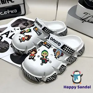 HappySandal Sandal Bakiak Pria Stylish Anti Selip Desain Kartun One Piece Bahan Karet Ringan Tebal Tahan Lama Cocok untuk Jalan Jauh
