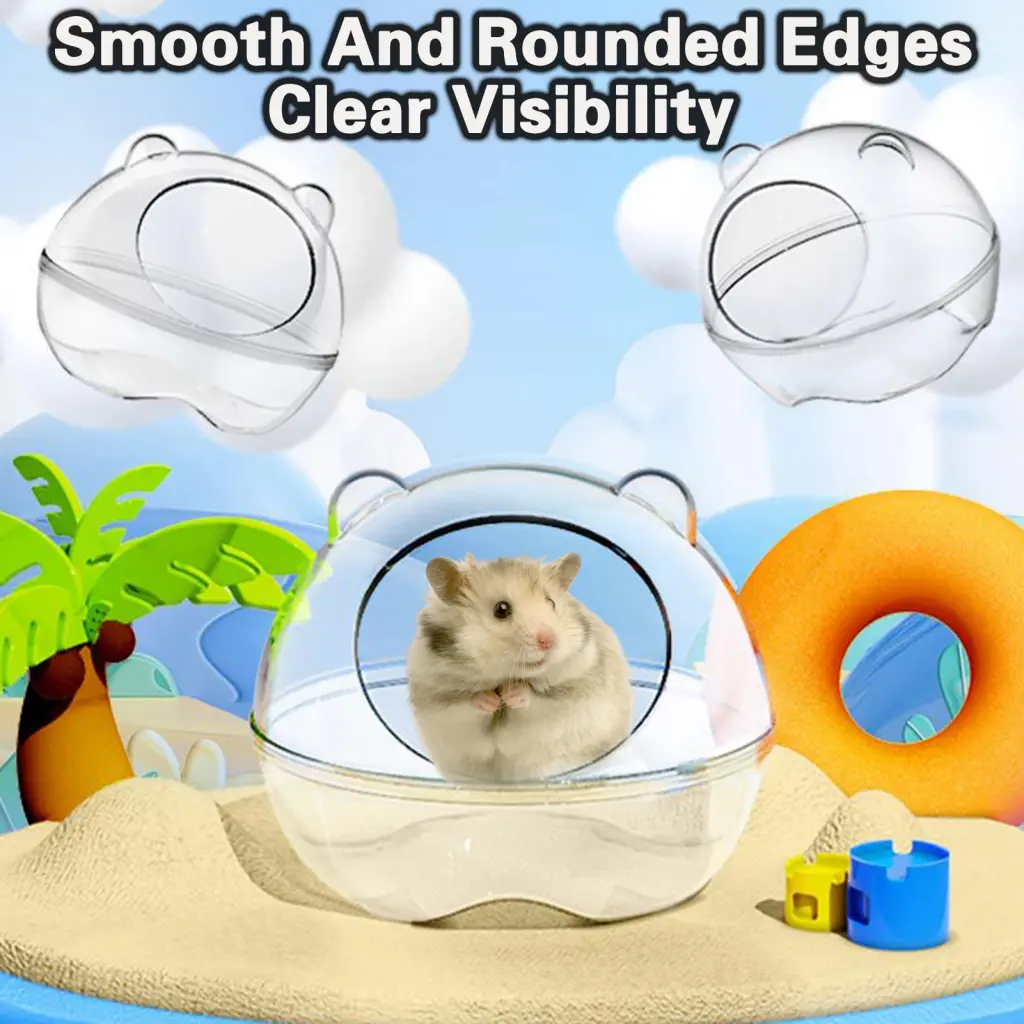 kitesiy Transparent Design Pet Grooming Station Large Space Double-use Hamster Nest  Toilet Easy to Clean  Split Design for Pet Owners