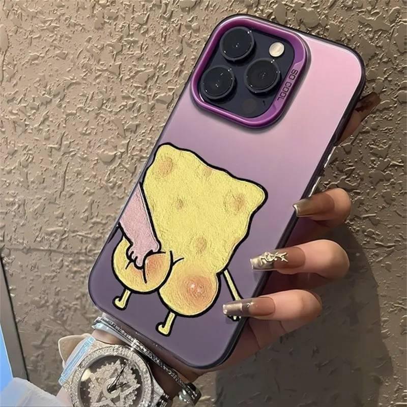 Product Introduction of Fun SpongeBobBob Applicable Apple Phone Case 15 New 14 Couple 13 Mobile Phone Case 12 Niche Mobile Phone Case transparent  phone  case 7