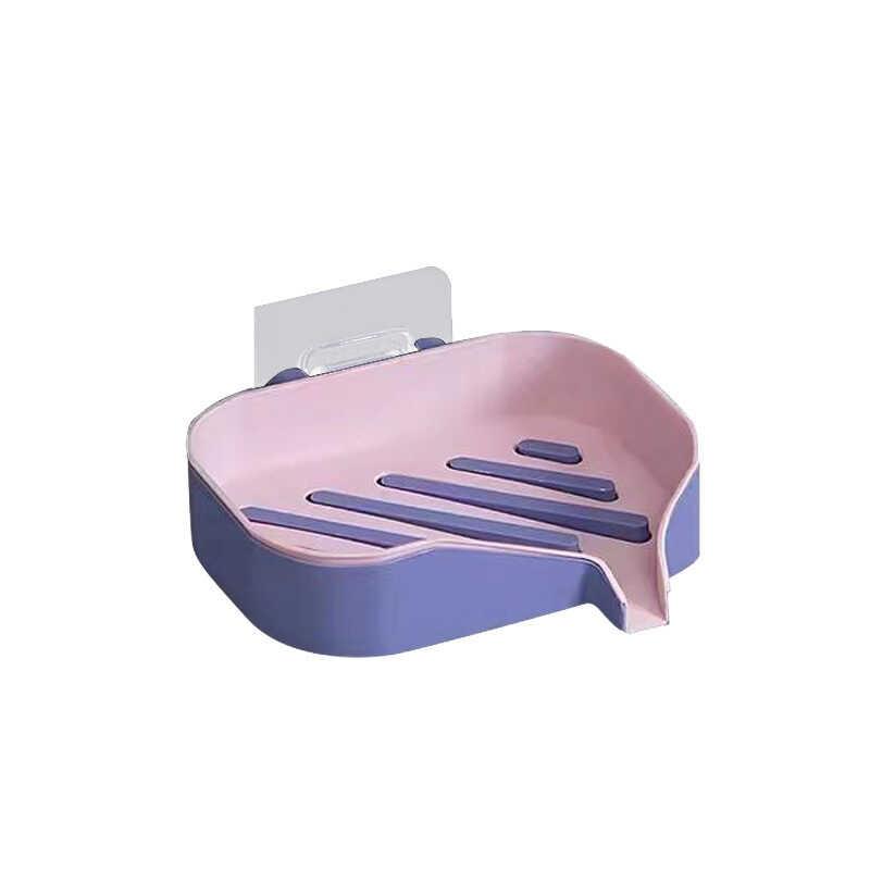 Double layered box perforated wall mounted water draining household bathroom soap non nail suction cup soap holder 5