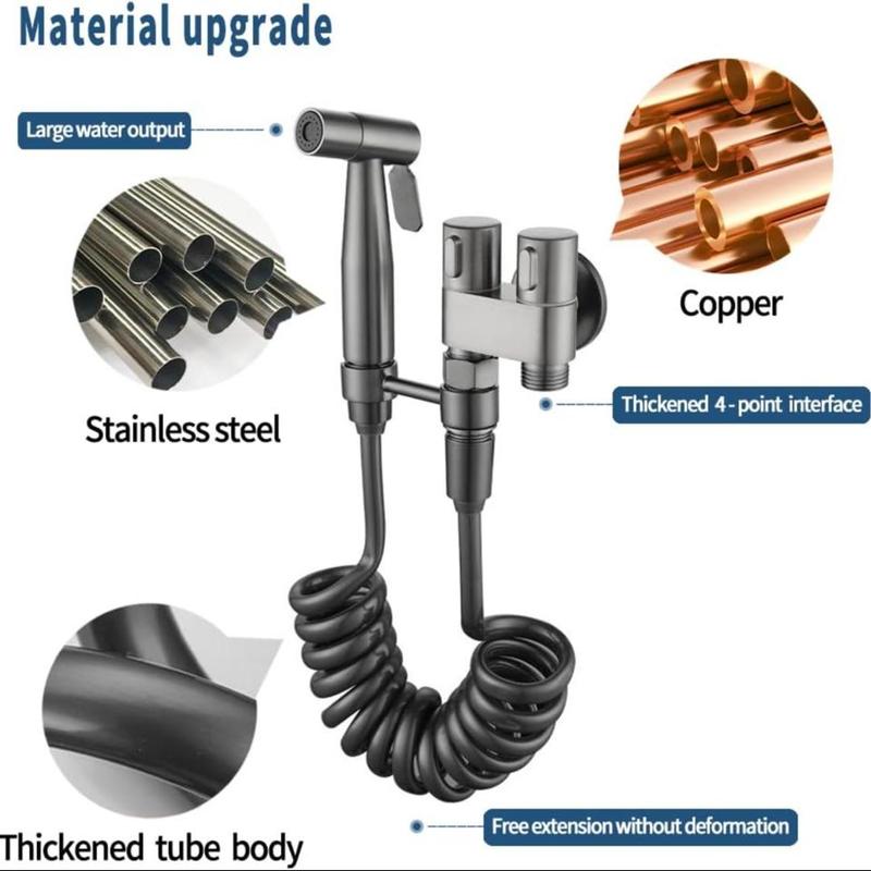 Product Introduction of Double Outlet Water Sprayer, Easy To Install Water Sprayer for Toilet Cleaning, Household High Pressure Washing Machine, Bathroom Cleaning Tool 6