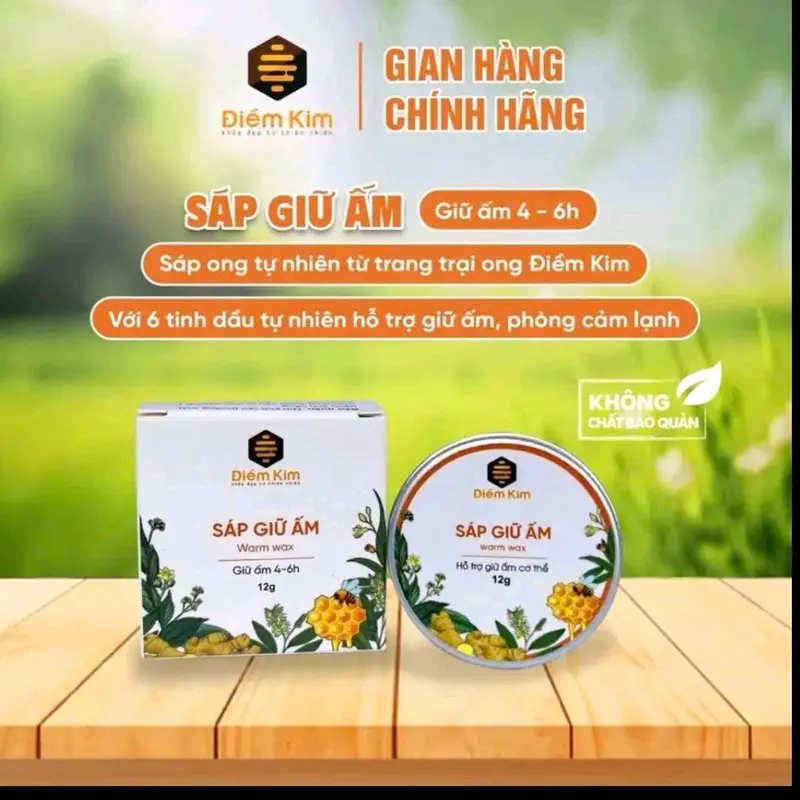 Sáp Giữ Ấm Điềm Kim 12g - Hỗ trợ giữ ấm cơ thể, phòng nhiễm lạnh, giảm ho cho bé và cả gia đình 0