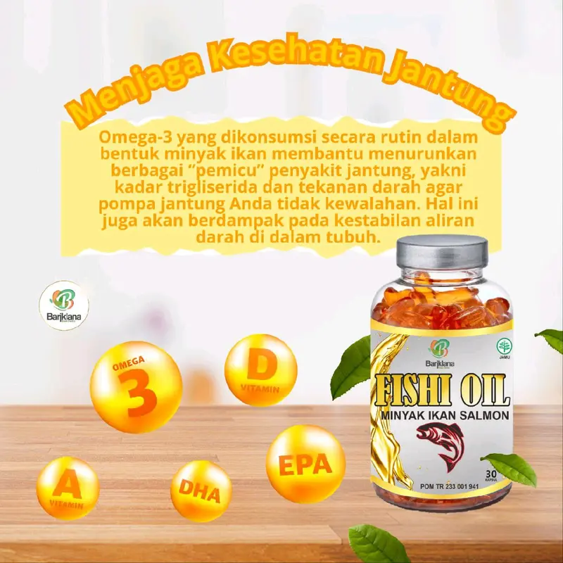 FISHI OIL 30 Kapsul Minya Ikan Salmon Mengandung Omega 3 Meningkatkan Kecerdasan Pada Otak 4