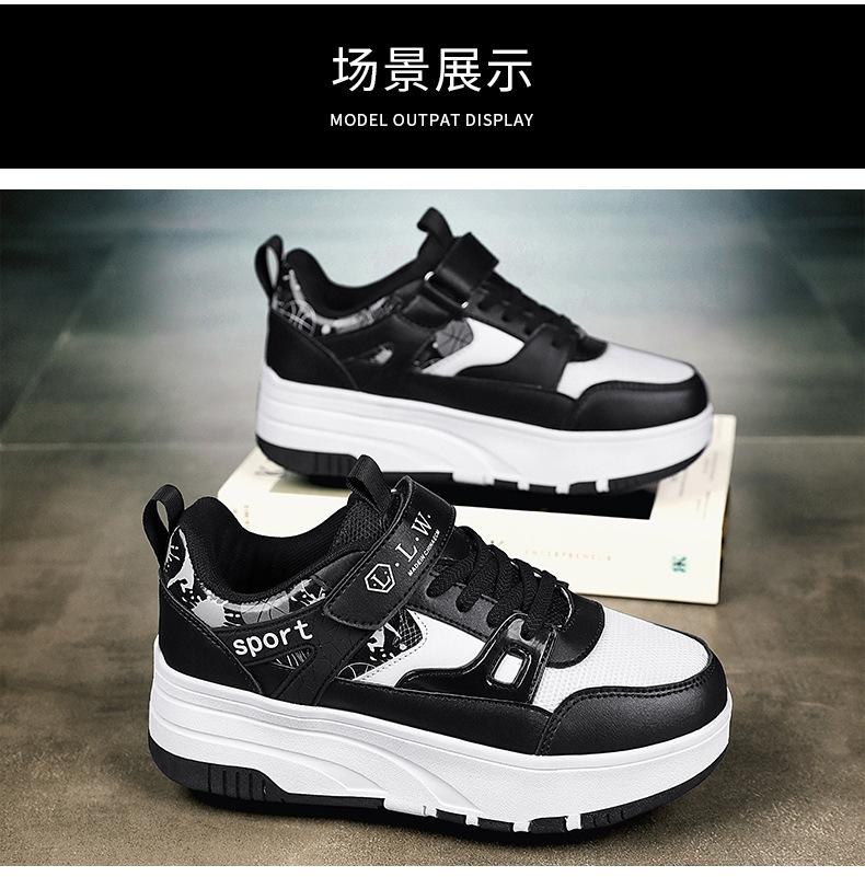 Product Introduction of In Stock Children's Heelys Shoes Roller Skates New Style Heelys Shoes Boys Invisible Student Roller Shoes Adults Walkable Slidable Casual Shoes Breathable Mesh Girls 13