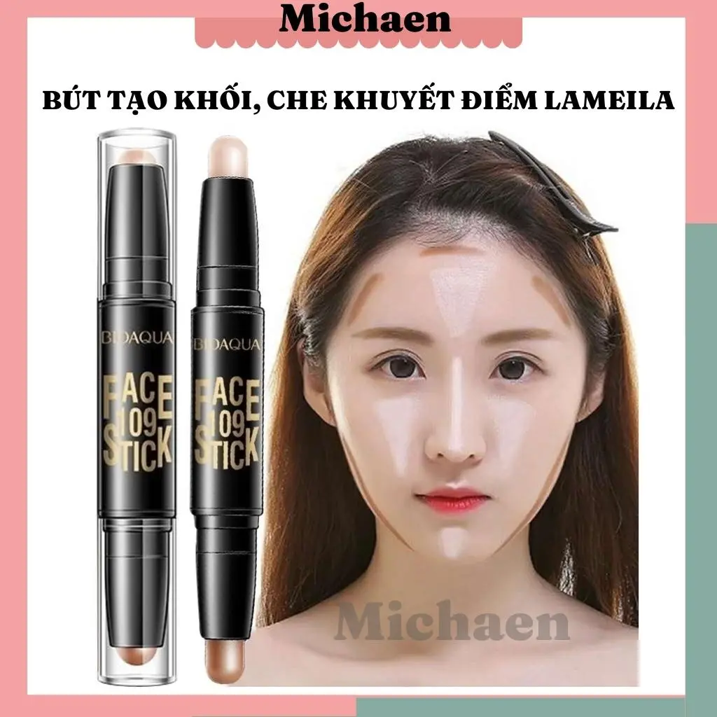 Bút tạo khối 2 đầu kem che khuyết điểm Lameila Contour and Highlight Stick Cosmetic Mỹ Phẩm