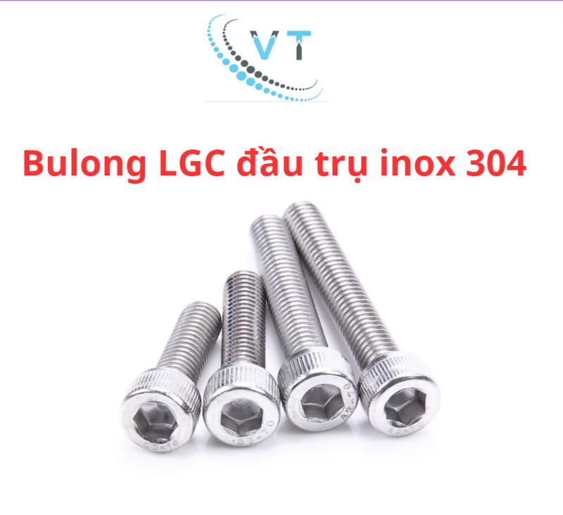  Set 10 con Ốc - Bulong Lục Giác Inox chìm đầu trụ 304 M8  8li  có độ dài 15mm-80mm ốc  lục 