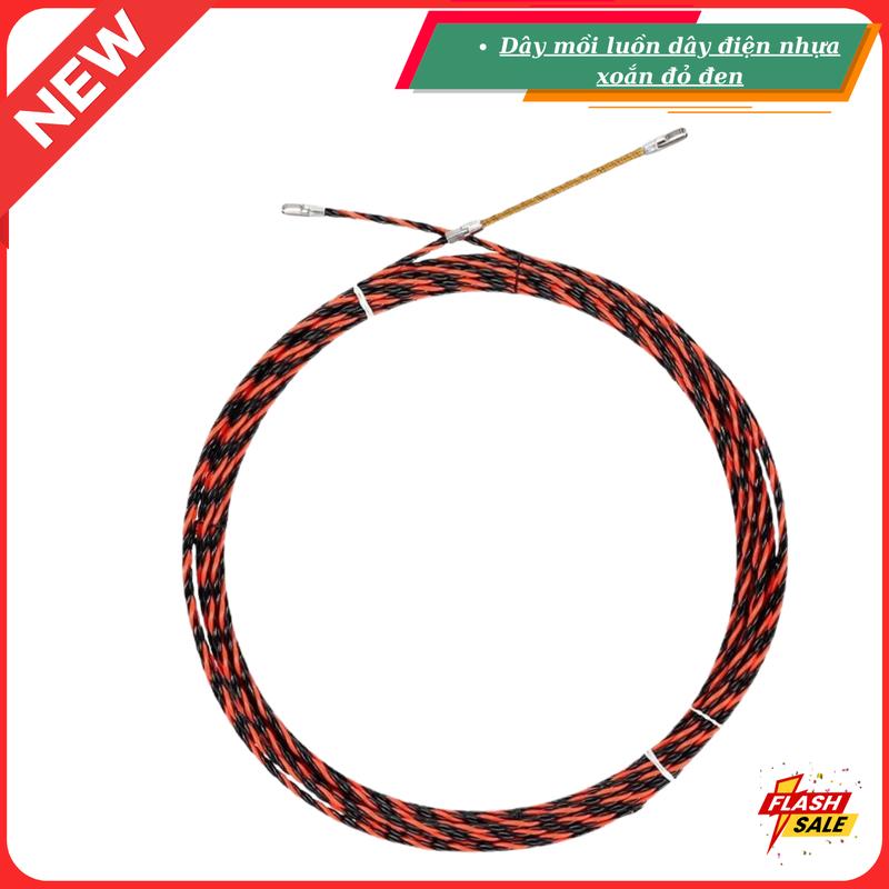 Dây mồi luồn dây điện nhựa xoắn đỏ đen-,độ dài 5M- 10M-15M-,20M-,25M-,30M-50m 2