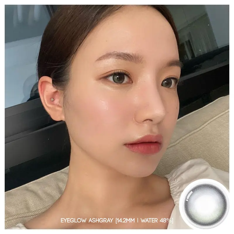 MIKHAYLOVESHOP Softlens Eyeglow Ash Gray (Grey) (Eyelighter Glowy) 0