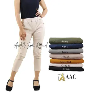 AAC Elizabeth Pants 7/9 Celana Chino Wanita 7Per9 Kain Melar Elastis Nyaman Simple Casual Soft Jeans Panjang Keliman 7/9 Gaya Preppy
