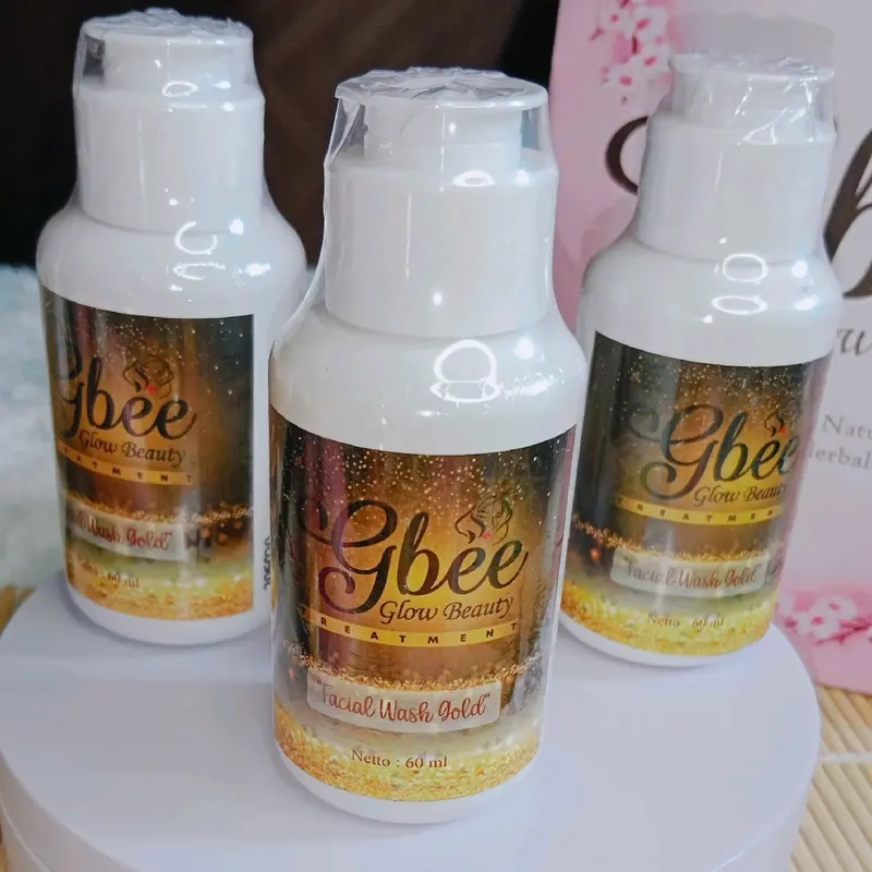 FACIAL WASH GOLD GBEE GLOW BEAUTY Semua Jenis Kulit Wajah Muka Berjerawat Berminyak Acid Perawatan Mencerahkan Hitam Pelembab Kering 2
