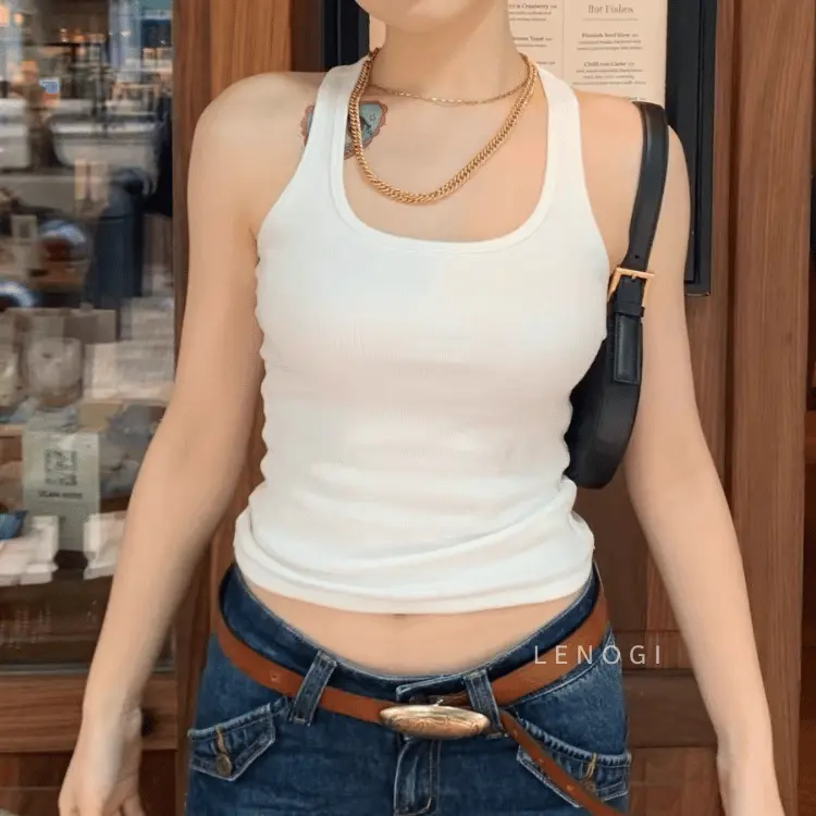 Áo ba lỗ nữ bản to cotton LENOGI áo tanktop sát nách mặc đi tập gym, yoga, đen trắng dễ phối đồ | BigBuy360 - bigbuy360.vn Áo ba lỗ nữ bản to cotton LENOGI áo tanktop sát nách mặc đi tập gym, yoga, đen trắng dễ phối đồ | BigBuy360 - bigbuy360.vn