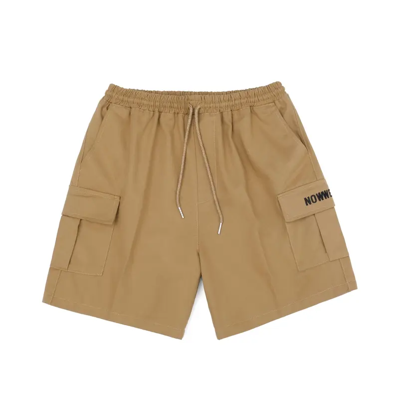 Quần Short Kaki Túi Hộp Nowwear Ngắn Trên gối Unisex Nam Menswear Có Túi Dây Rút Cotton Quần Lửng 8