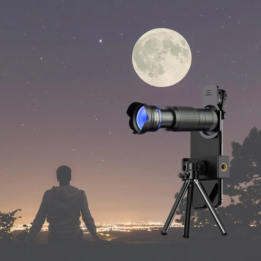 Mobile Phone Telescope Lens Set, Including Telescope & Lens Storage Bag & Cleaning Cloth & Remote Control, Photography Accessories, Stocking Fillers Gift