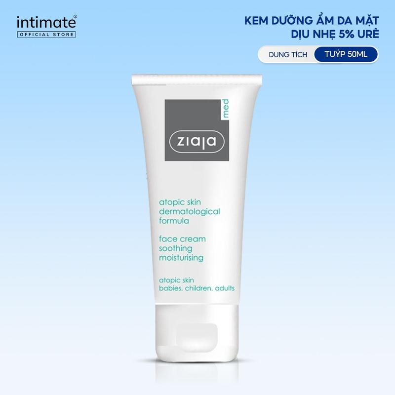 Kem Dưỡng Ẩm Da Mặt Dịu Nhẹ 5% Urê Ziaja Med Atopic Skin Dermatological Formula ZIAJA Giảm Thô Ráp Nứt Nẻ 50ml