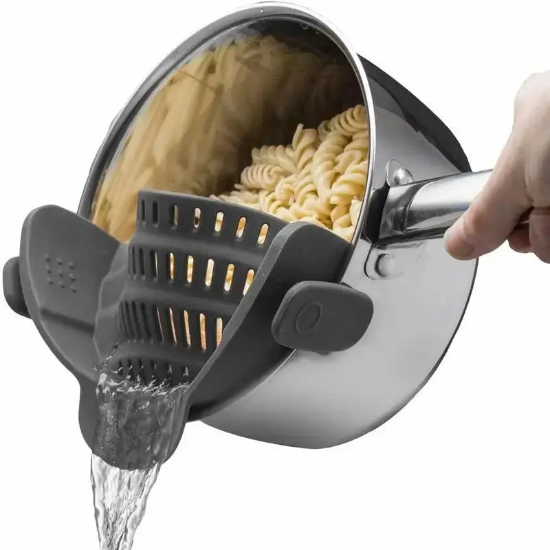 Silicone Pot And Pasta Strainer, 1 Count Adjustable Silicone Clip On Strainer Clamp, Kitchen Accessories, Gadgets for The Home, Kitchen Gadgets, Halloween Party Use