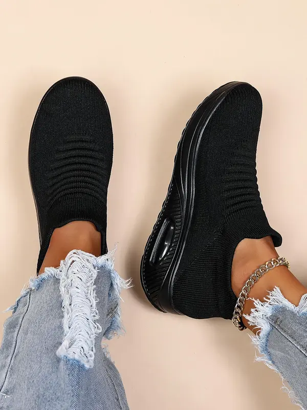 Women's Fashionable Solid Color Low Top Slip on Walking Shoes, 2025 Casual Comfortable Breathable Sports Shoes, Summer All-match Round Toe Sneaker for Trainer Runner 2025 Fall Shoes 2