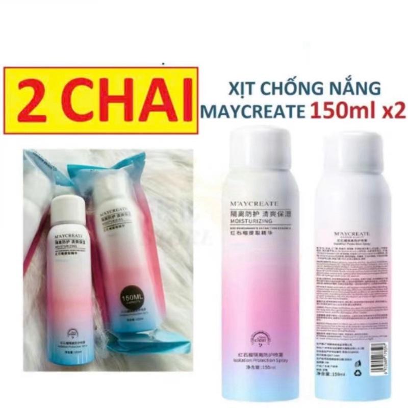 COMBO 2 Chai Xịt Chống nắng Body MayCreat 150ml dạng xịt Suncreen xịt  chống  nắng