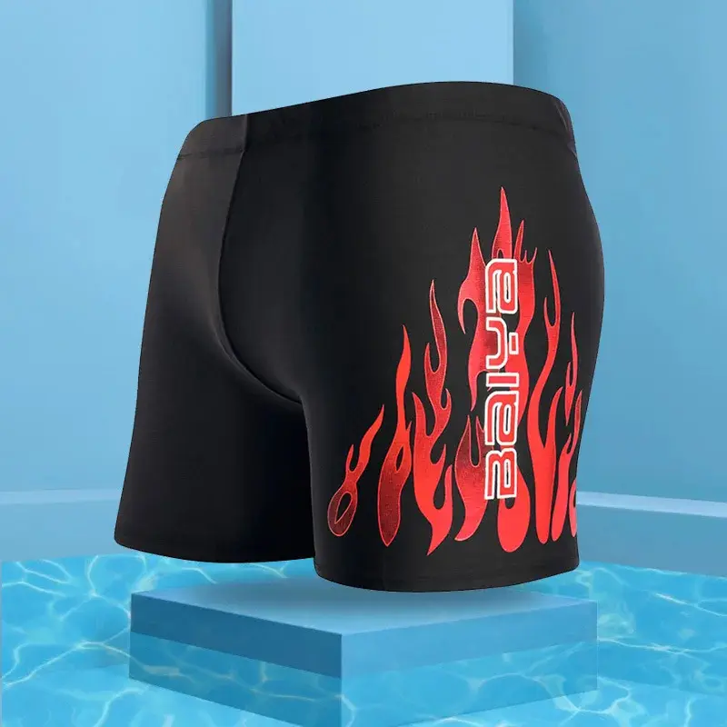 Men Elastic Swimming Trunks Swimwear Beach Swim Sport Short Briefs Surfing Summer Swimsuit Boxer Shorts Bathing Suit 2