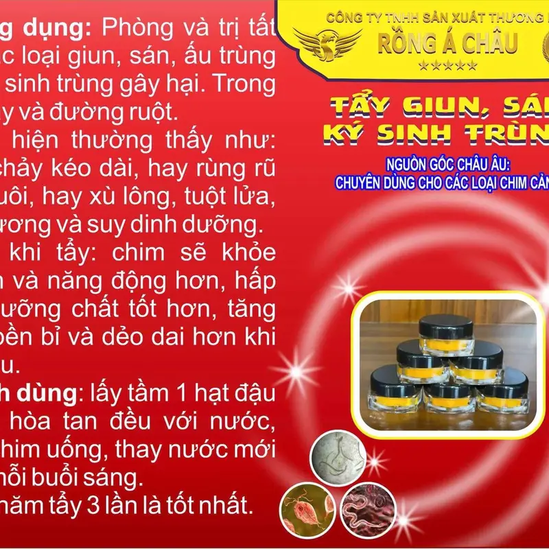COMBO 2 CHAI TẨY GIUN SÁN DUYỆT KÍ SINH TRÙNG VĂN TOẠI NHẬP KHẨU CHÂU ÂU ( DÀNH CHO MỌI LOÀI CHIM CẢNH ) 3