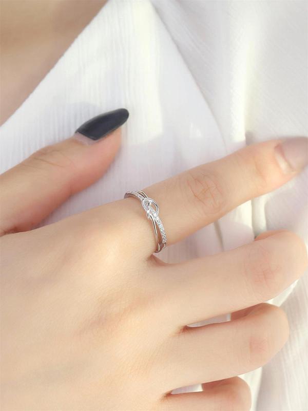 Women's Elegant Knot Design Ring, Exquisite Trendy Ring, Fashionable Jewelry for Women As Engagement Anniversary Party Jewelry Gift 6