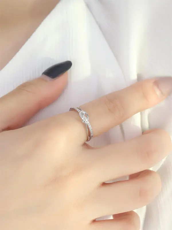 Women's Elegant Knot Design Ring, Exquisite Trendy Ring, Fashionable Jewelry for Women As Engagement Anniversary Party Jewelry Gift 6