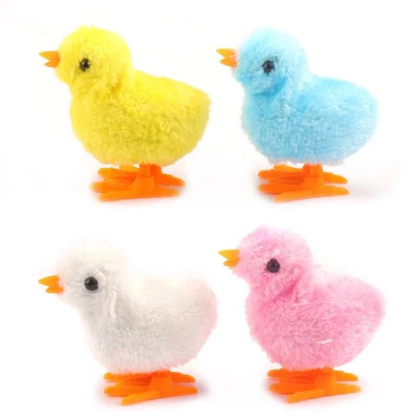 Product Introduction of Pet Cat Toys Jumping Walking Hopping Cartoon Plush Chicken Clockwork Cat Interative Playing Toy Wind Up Chick Kitten Supplies 4