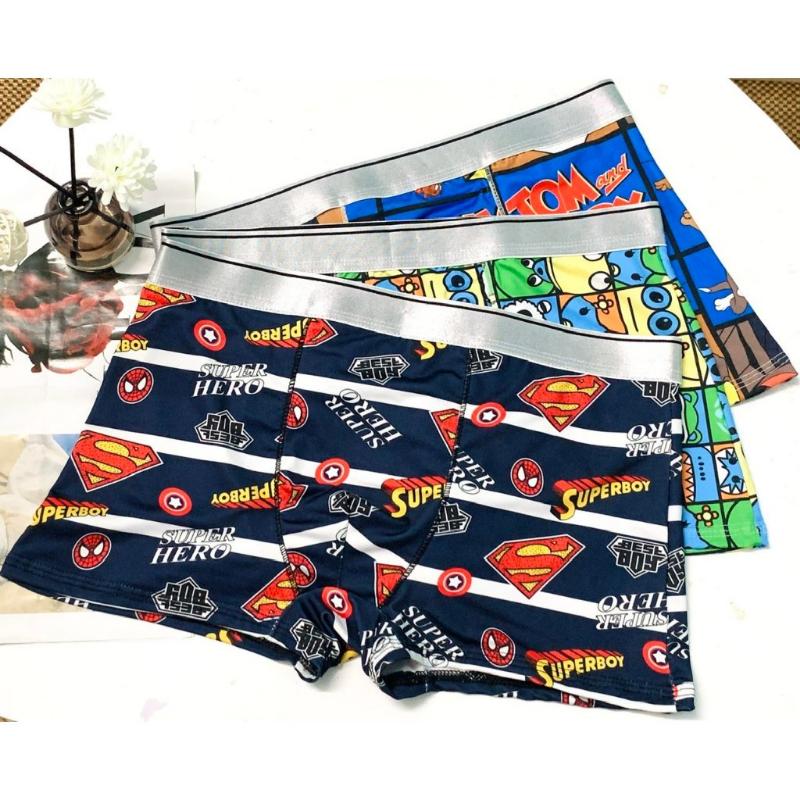 phong cách năng động Combo 5 quần lót đùi nam, quần sịp đùi nam cao cấp thun lạnh in hình họtiết hoạt hình mới pikachu,minioin,super,... Boxer Quần Boxer Menswear Cotton 2