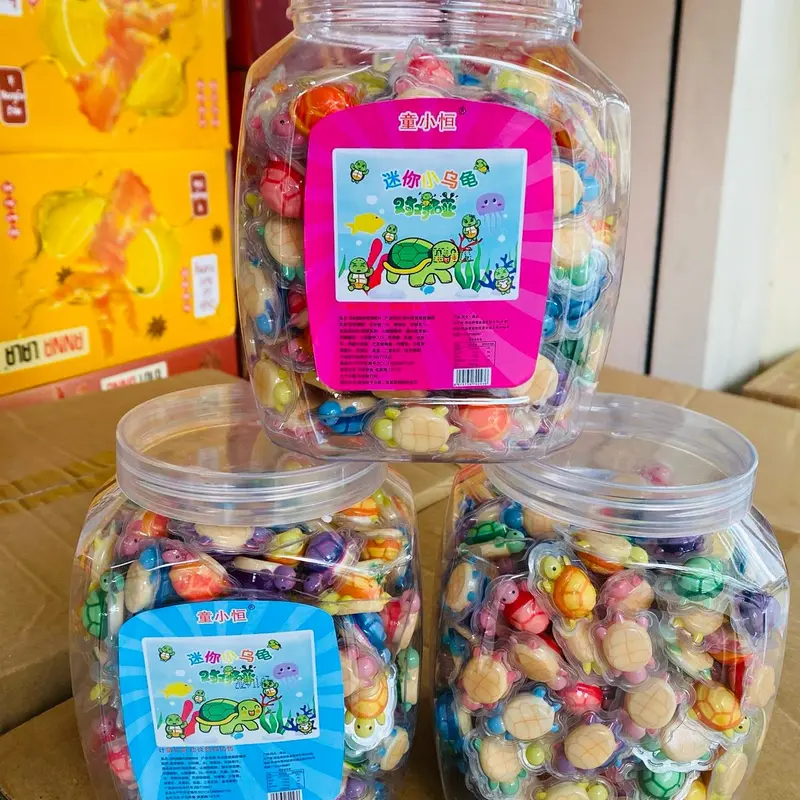 ￼Lọ gần 200 viên kẹo dẻo hình Rùa mini có nhân siro siêu ngon cho bé Chua Snack 1