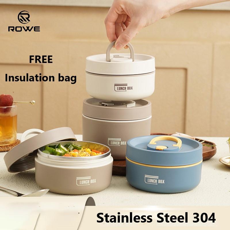 ROWE 3 Layer Lunch Box with Insulation Bag Stainles Steel 30 - TikTok ...