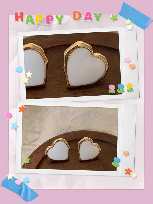 Product Introduction of S925 Silver Needle New Niche Design Heart-shaped Earrings Elegant All-match Small Fresh Earrings Earrings 16