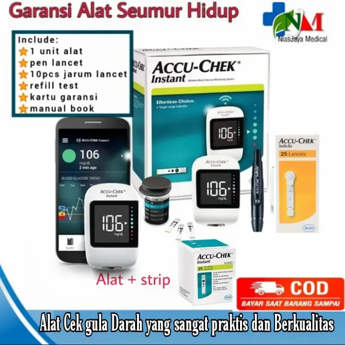 ALAT CEK GULA DARAH ACCUCHEK INSTAN-STRIP ACCUCHEK INSTAN ISI 50PCS 8