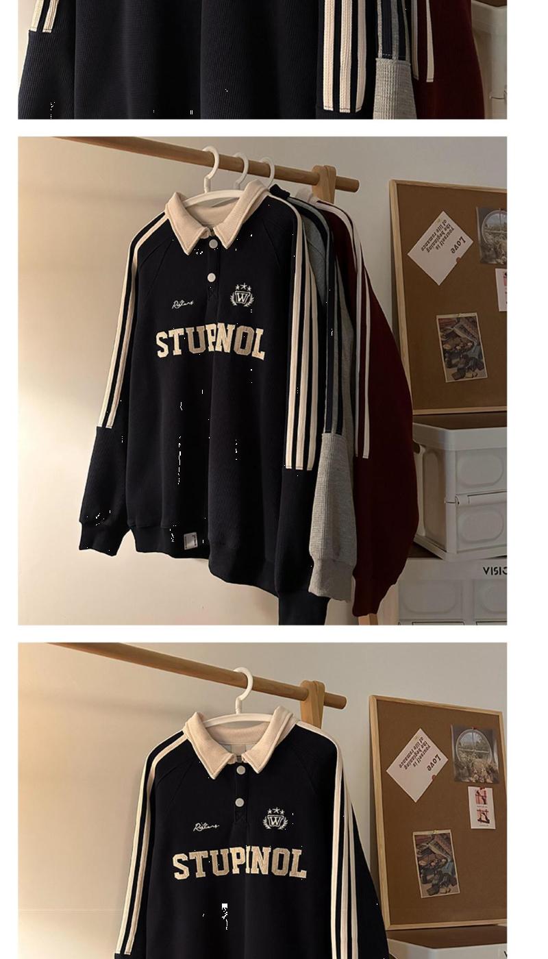 Product Introduction of Áo Polo Phong Cách Preppy Mỹ, Hàng Mới Về Năm 2024, Thiết Kế Sọc Và Màu Tương Phản, Chắp Vá, Dành Cho Nam Và Nữ, Dáng Rộng Vừa Vặn, Dài Tay, Áo Mặc Bên Trong Cơ Sở, Thời Trang Menswear Shirt 8