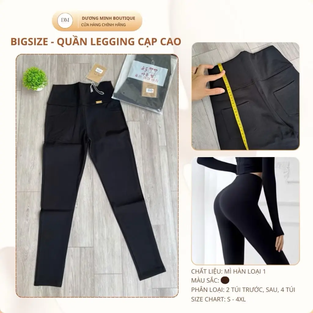 Quần Legging Cạp Cao 2 Túi Trước và mẫu 4 Túi  Chất Umi Hàn co giãn tốt