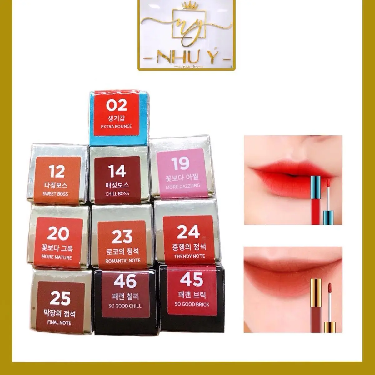 Son kem lì Bibia màu 2, 12, 14, 19, 20, 23, 24, 25, 45, 46 - Son Môi Nữ Cosmetic