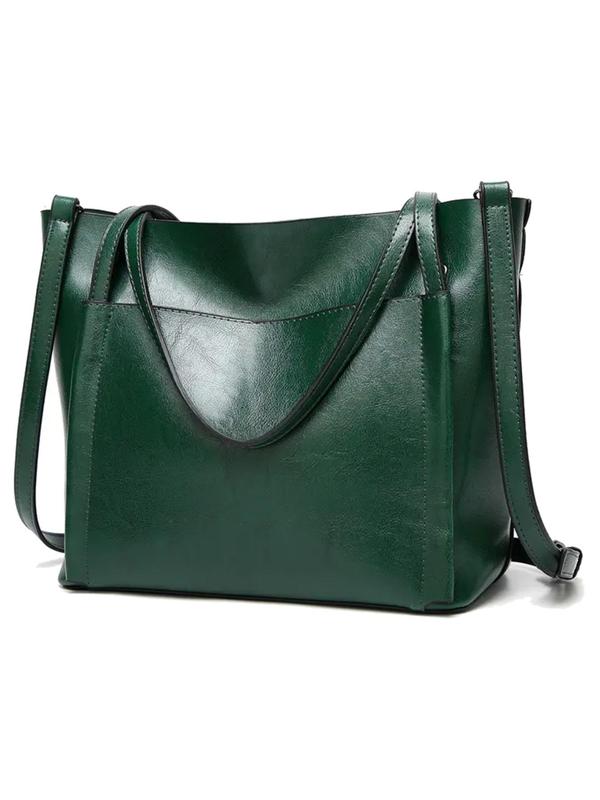 Women's Solid Color Large Capacity Tote Bag, Fashionable Shoulder Bag For Teen Girl, Women, College Student, Rookies & White-collar Workers Perfect For Office, College, Work, Business, Commute 2