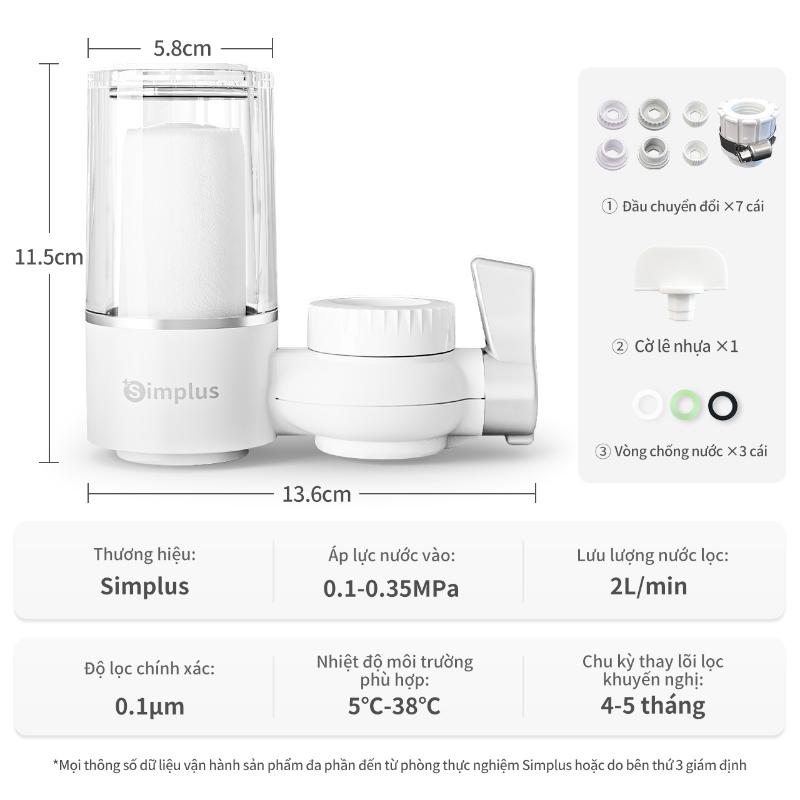 [HYUI] [New Arrival]Simplus Máy lọc nước tại vòi , 7 tầng lọc, lõi lọc gốm sứ dễ dàng vệ sinh, dùng cho nhà bếp và nhà vệ sinh 8