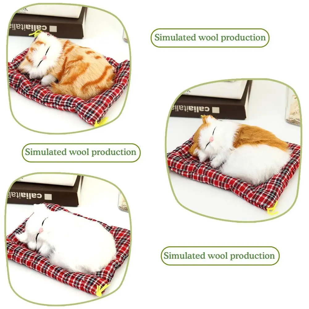 Simulation Animal Doll Plush Sleeping Cat Toy Kids Soft Car Stuffed Home Gift Decoration
