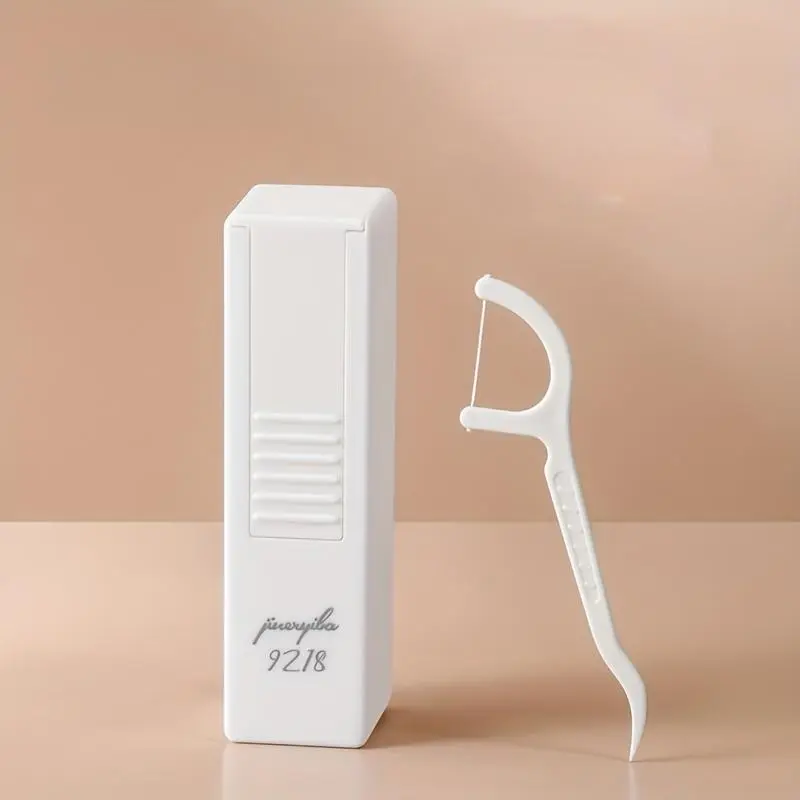 Portable Automatic Floss Stick, 1 Count Portable Floss Box with 9 Counts Floss Stick, Oral Care Tool for Home & Travel 0
