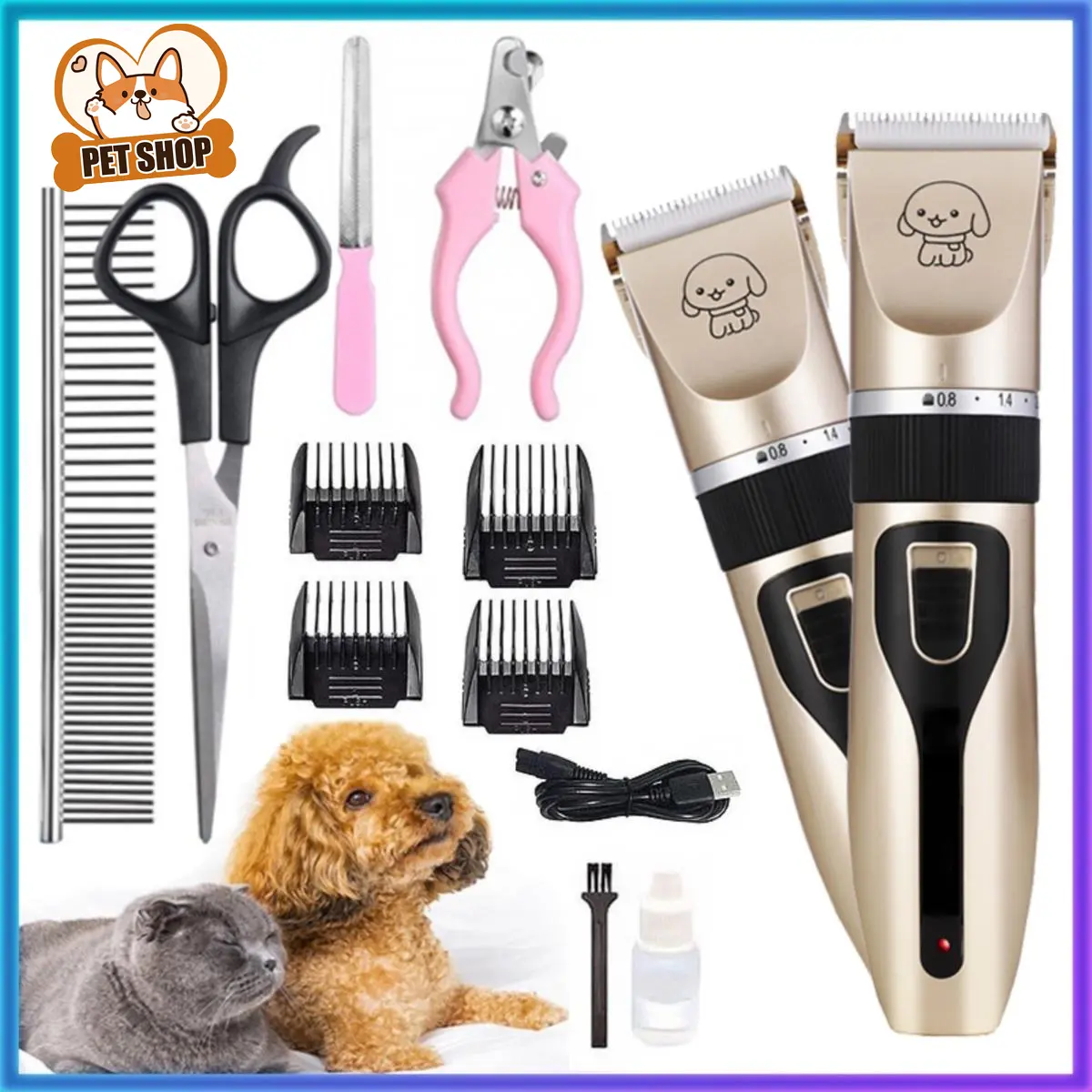 Pet Shaver For Dog Pet Shaver Razor set Razors For Dogs 5 in 1 For Puppies for grooming supplies Dog Hair Trimmer Dog electric clippers kemei razors for dog pet clipper for dogs pet trimmer dog pet shaver for cat shaver for dog